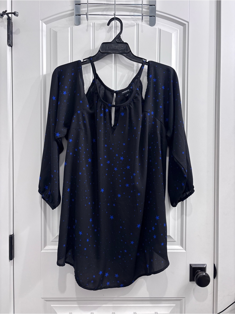 torrid Black Tunic with Blue Star Print